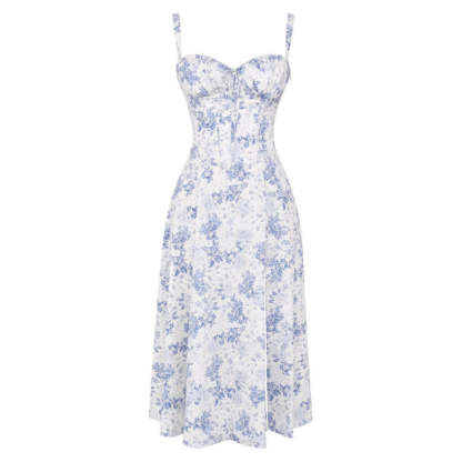 Printed Sundress With Lace Up Back-Viral Super Shop