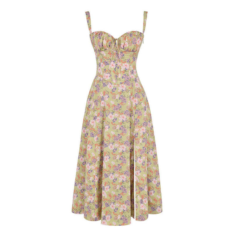 Printed Sundress With Lace Up Back-Viral Super Shop