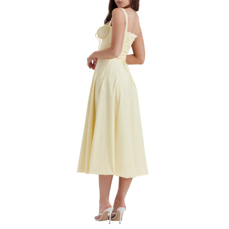 Printed Sundress With Lace Up Back-Viral Super Shop