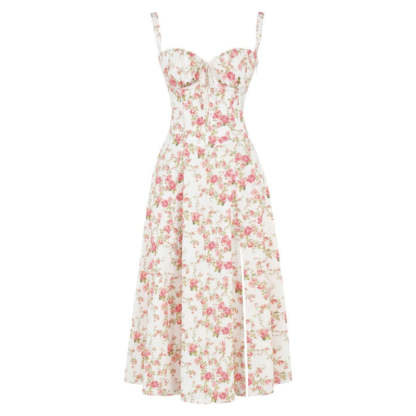 Printed Sundress With Lace Up Back-Viral Super Shop