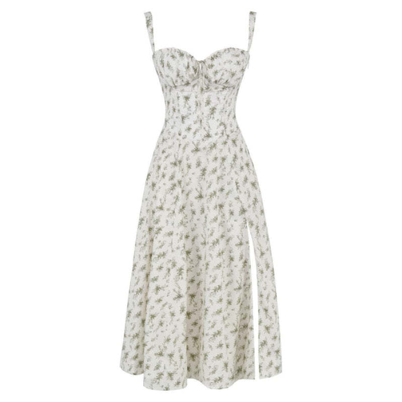 Printed Sundress With Lace Up Back-Viral Super Shop