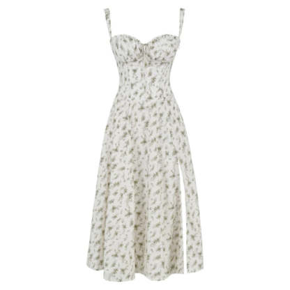 Printed Sundress With Lace Up Back-Viral Super Shop