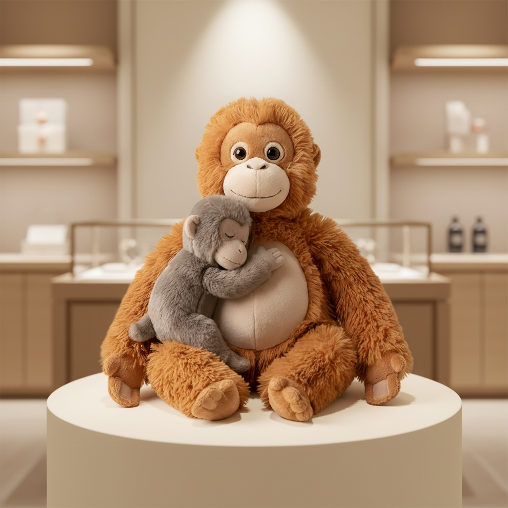 Soft Mama and Baby Punch Monkey Plush Toy