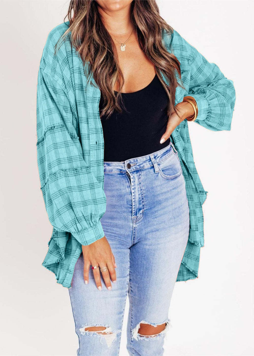 Oversized Shirt Jacket with Pockets-Viral Super Shop