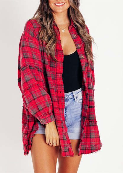 Oversized Shirt Jacket with Pockets-Viral Super Shop