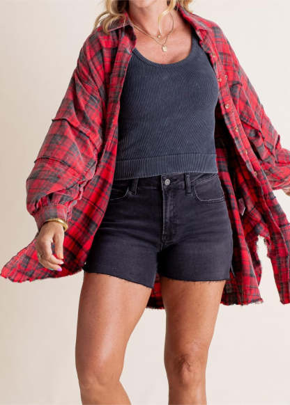 Oversized Shirt Jacket with Pockets-Viral Super Shop