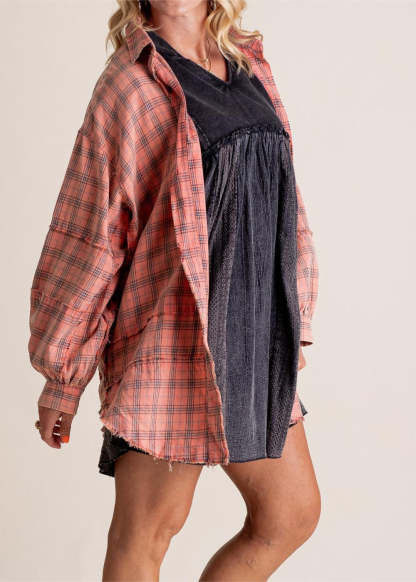 Oversized Shirt Jacket with Pockets-Viral Super Shop