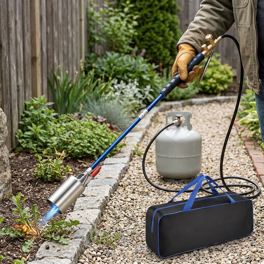 Portable Flame Torch Weed Burner Kit With Hose And Storage Bag