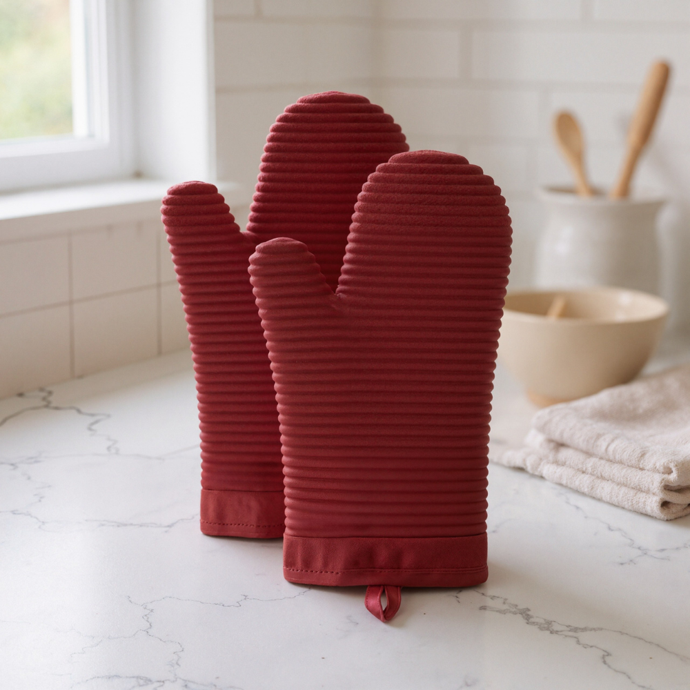 Soft Silicone Ribbed Oven Mitts