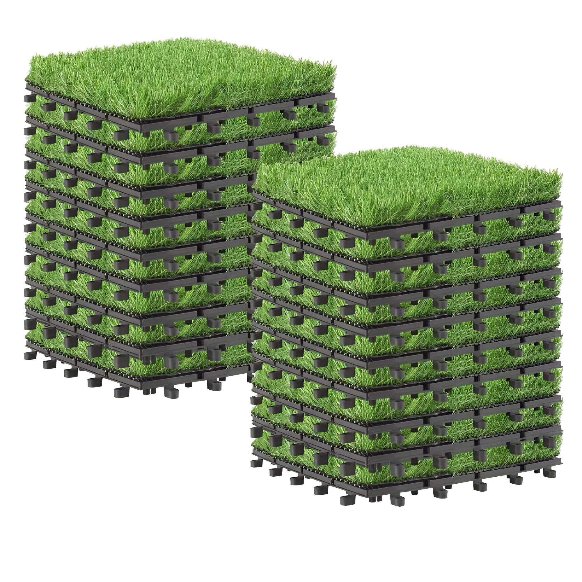DALTACK 12"X12" Artificial Turf, Floor Decorative Mat, Turf Set, 9/ 18/ 27/ 32 Pieces, For Indoor Outdoor Dog Pets