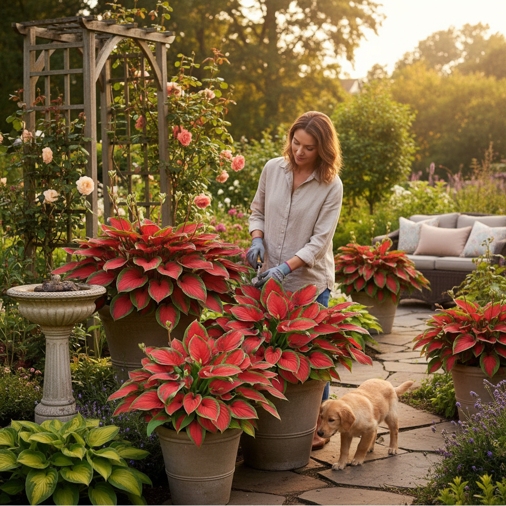 200 Pieces Of Variegated Red Hosta Plants For Garden 