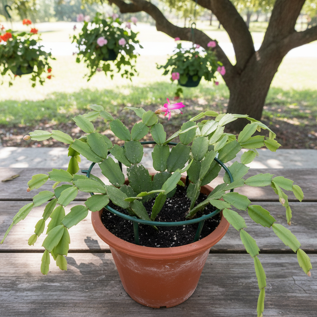 Garden Plant Support Stake Plastic Half Round Flowerpot Basket Cage 