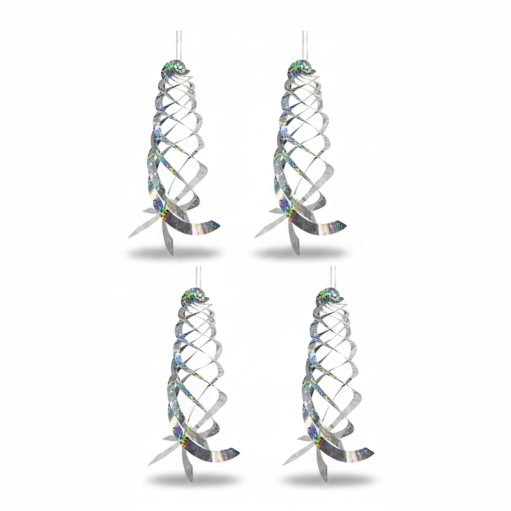 Reflective Spiral Bird Deterrent Device For Drive Birds Away From Gardens And Pools
