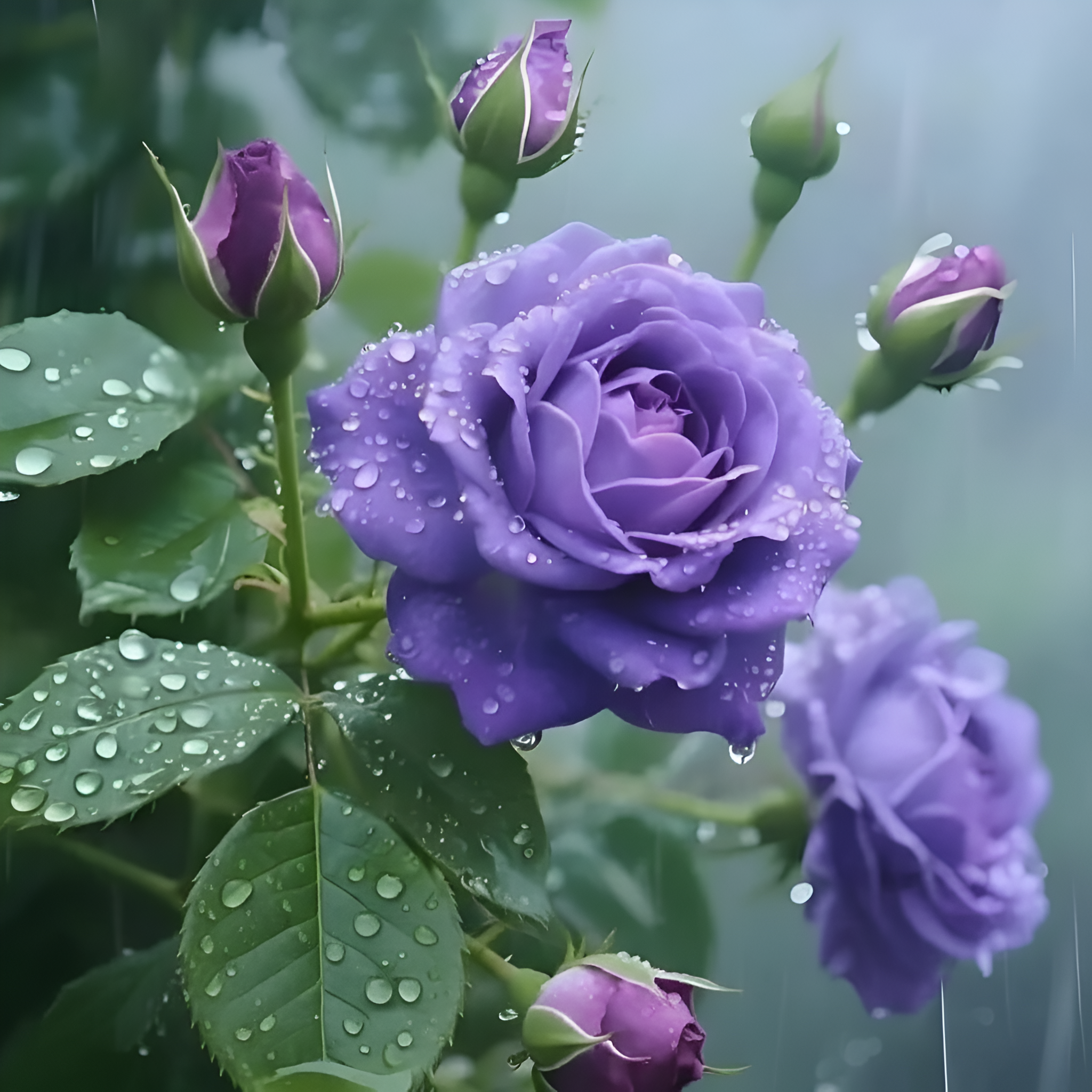 Royal Lavender Live Rose Plant With Rich Purple Flowers Seeds For Landscaping