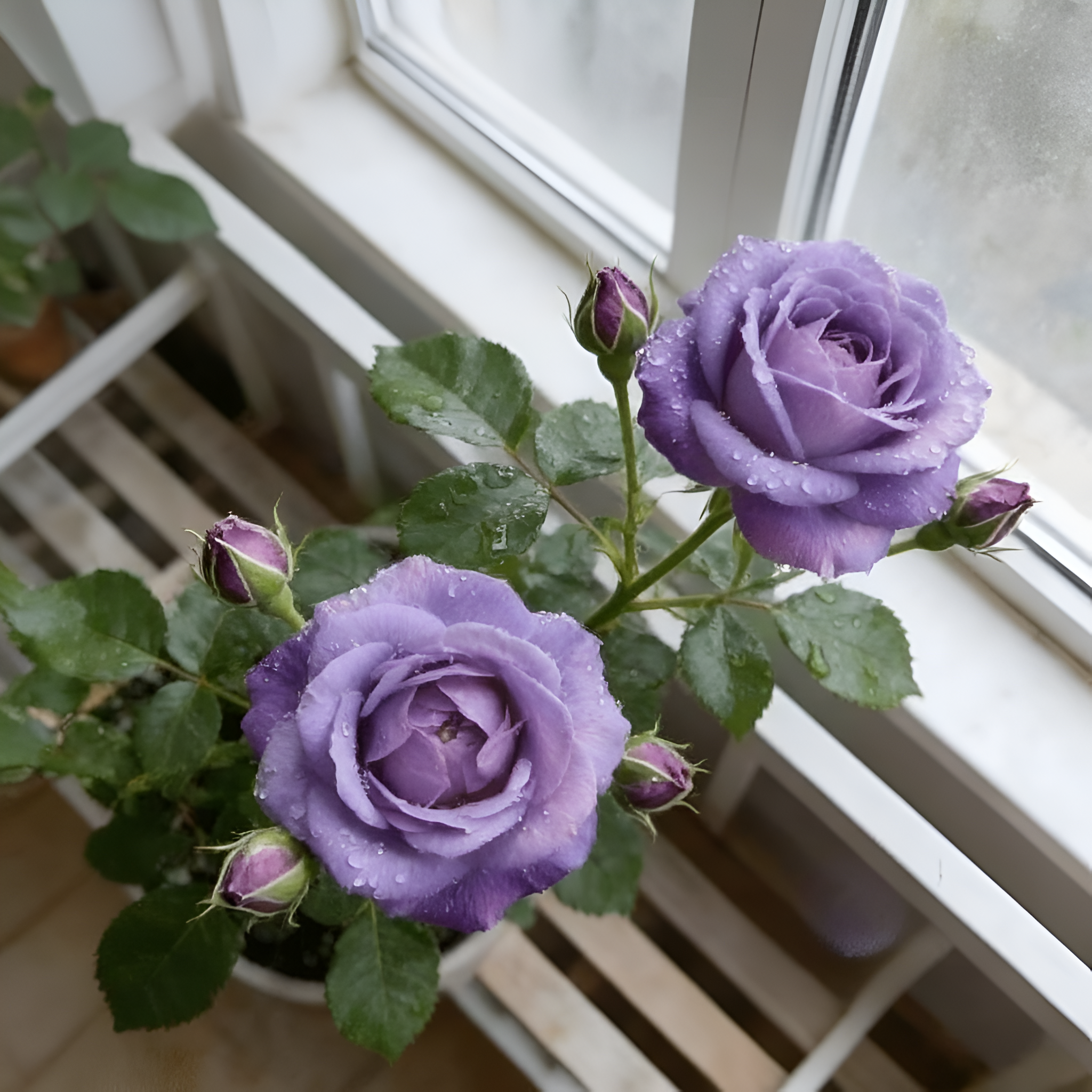Royal Lavender Live Rose Plant With Rich Purple Flowers Seeds For Landscaping