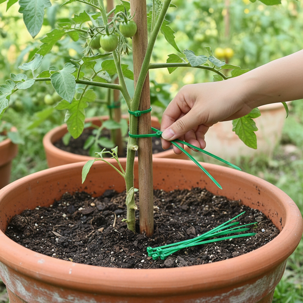 100 Pieces Gardening Cable Zip Ties For Plant Fixing And Support