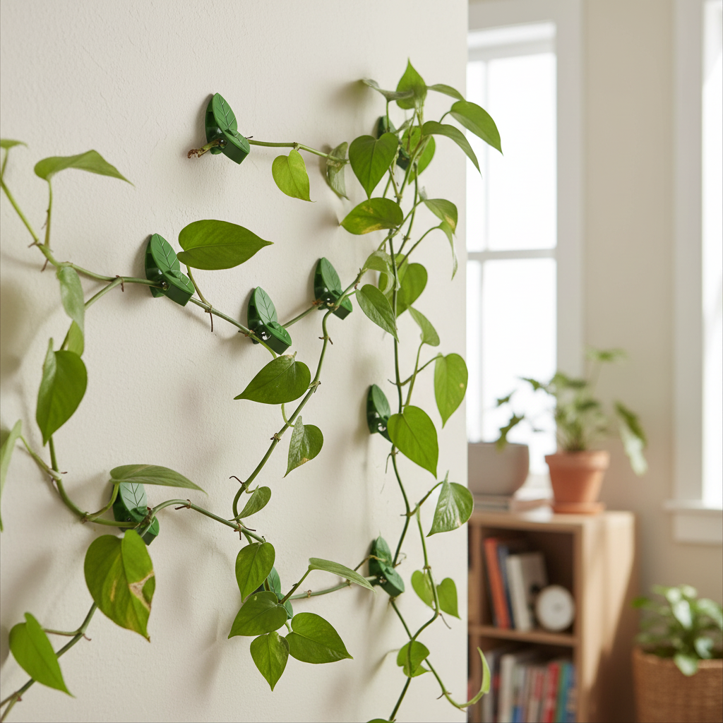 Green Leaf Plant Wall Fixture Clips For Climbing Plants