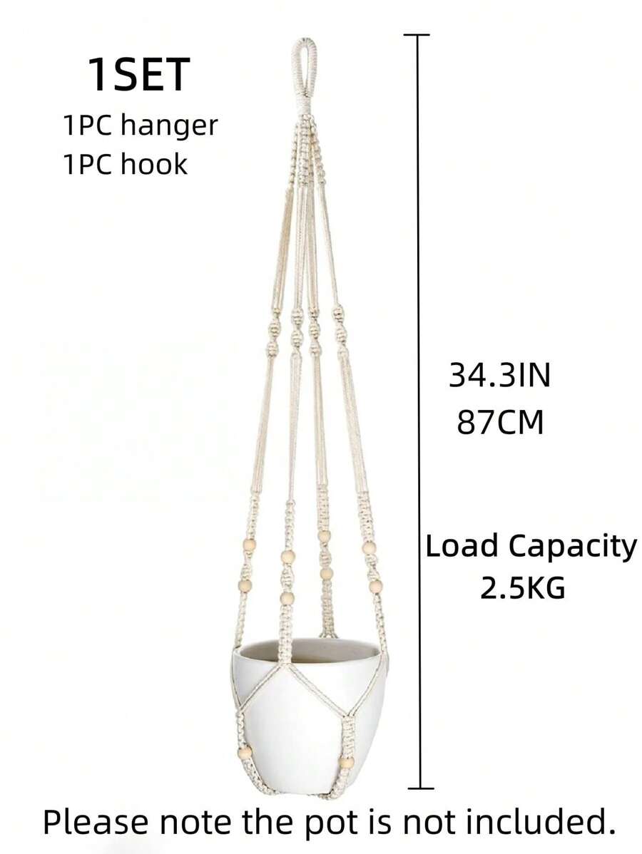 1pc Bead Decor Hanging Basket - Multicolor - View 2