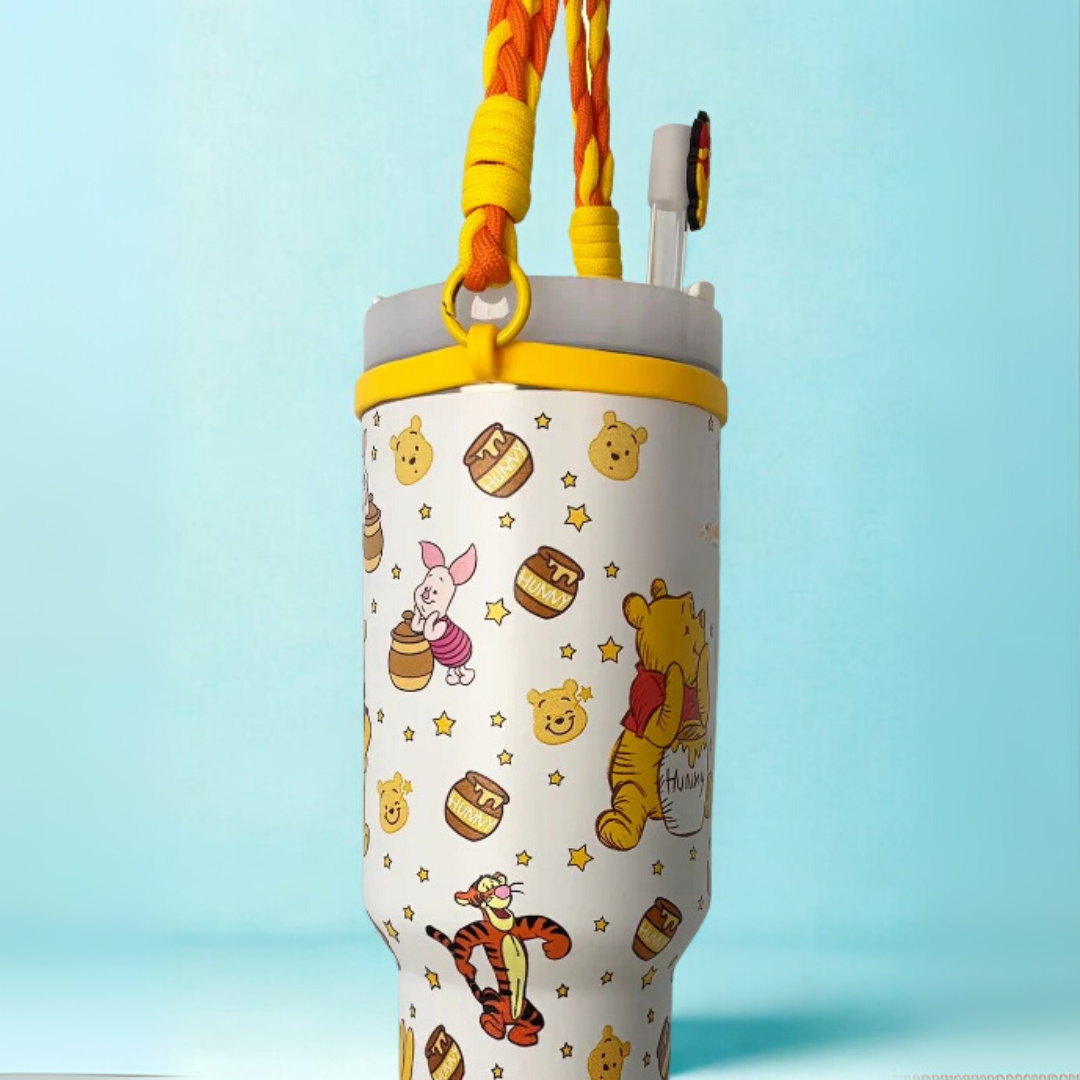 40oz Stainless Steel Tumbler with Straw Design Insulated Travel Mug with Lid