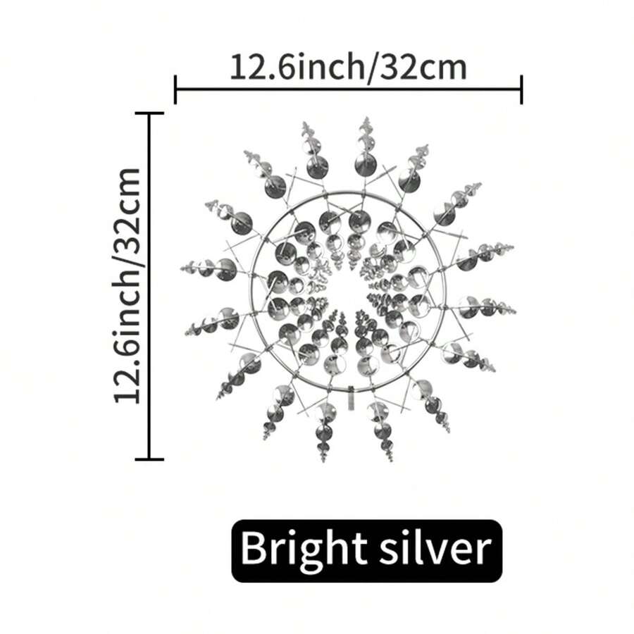 3D Metal Windmill Outdoor Decor, Stainless Steel Multi-Color Yard Decoration, Creative Garden Decor Rotating Wind Spinner, Housewarming Gift - Multicolor - View 9