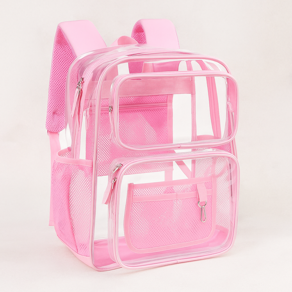 17 Inch Large Heavy Duty Clear Bookbag Backpack For School