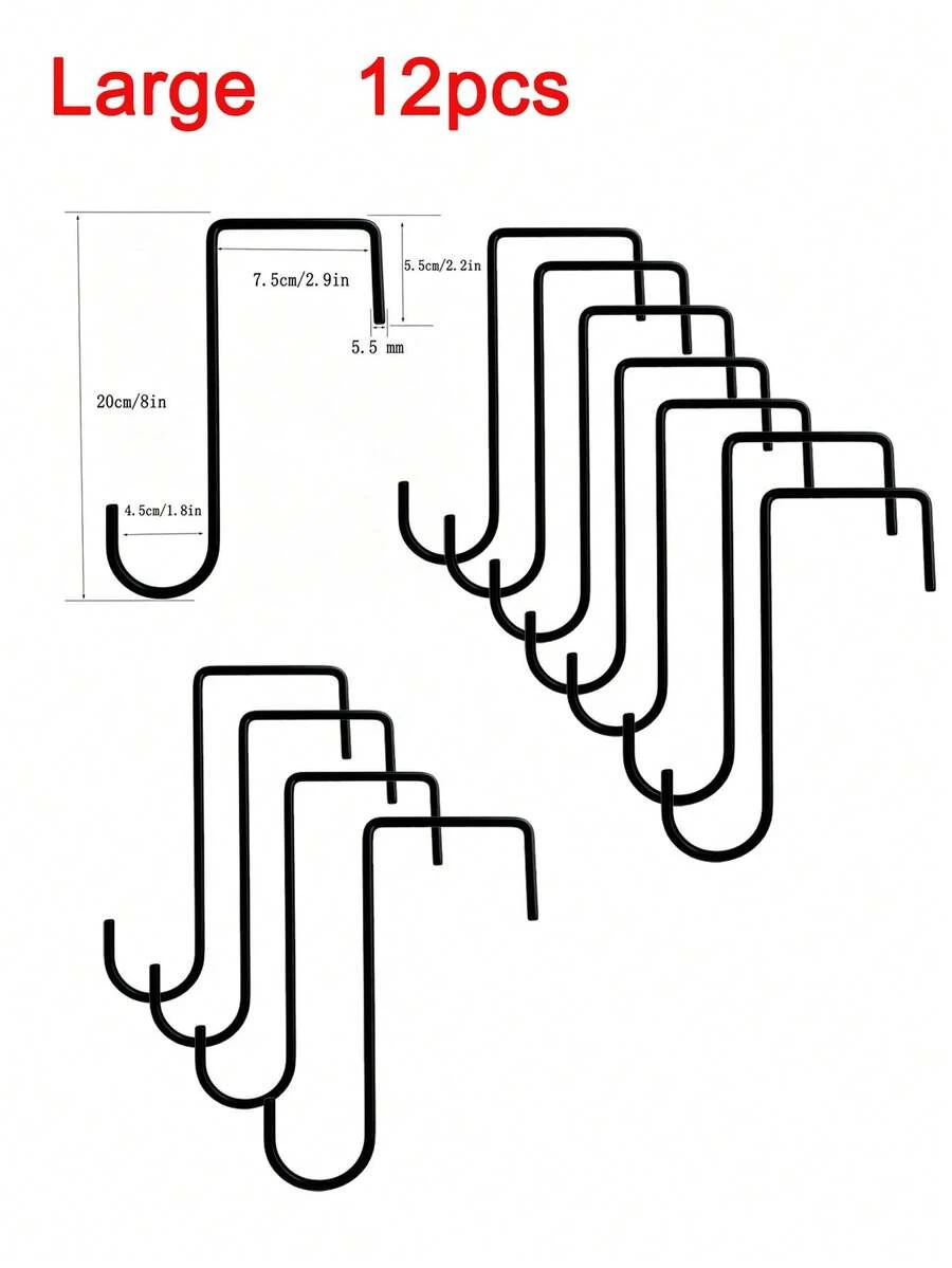 Black Sturdy Curved Multi-Purpose Hook, Rust-Resistant Iron Wall Hook Suitable For Hanging Wind Chimes, Wall-Mounted Plants, Large Outdoor Planters And Plant Stands, Suitable For 4th Of July Decor, Gardening Supplies, Patio Furniture, Patio Decor, Wall-Mounted Planters - Hook a - View 17