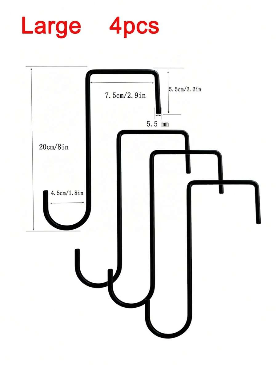 Black Sturdy Curved Multi-Purpose Hook, Rust-Resistant Iron Wall Hook Suitable For Hanging Wind Chimes, Wall-Mounted Plants, Large Outdoor Planters And Plant Stands, Suitable For 4th Of July Decor, Gardening Supplies, Patio Furniture, Patio Decor, Wall-Mounted Planters - Hook a - View 16