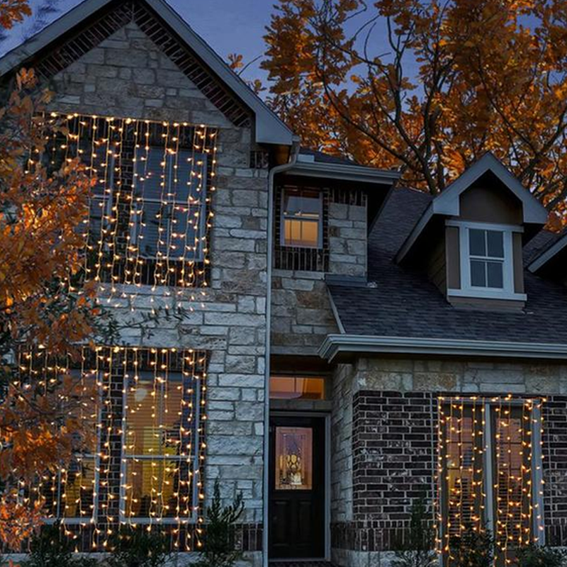 10Ft. 300-LED Warm White String Curtain Light-Viral Super Shop