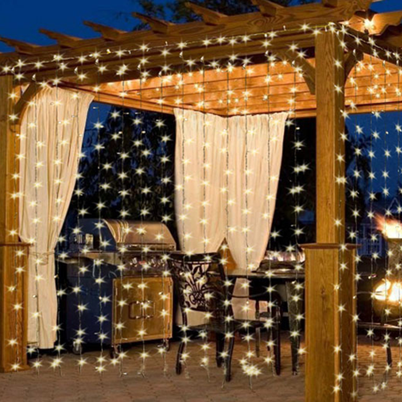 10Ft. 300-LED Warm White String Curtain Light-Viral Super Shop