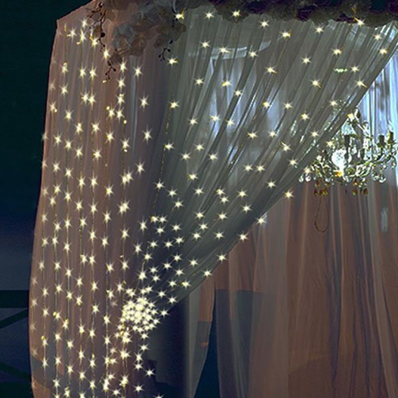 10Ft. 300-LED Warm White String Curtain Light-Viral Super Shop