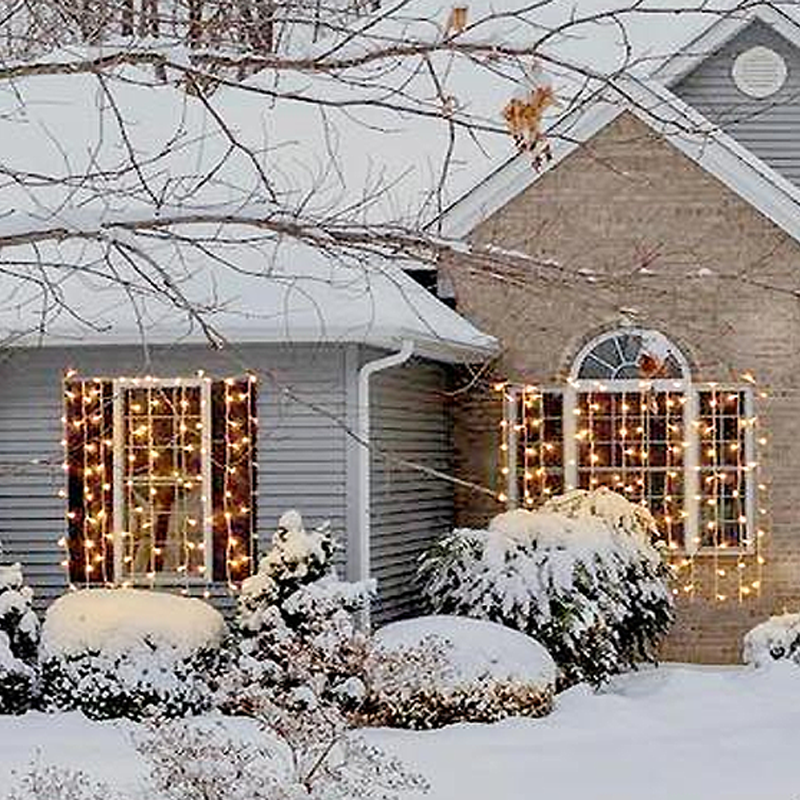 10Ft. 300-LED Warm White String Curtain Light-Viral Super Shop