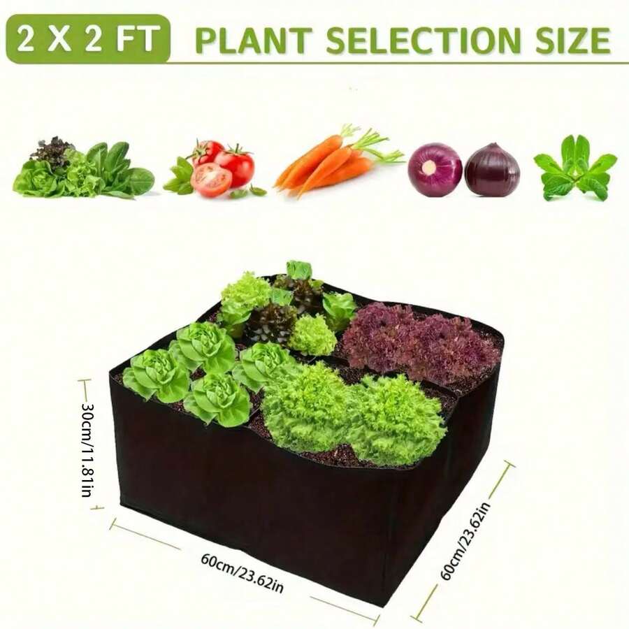 Extra-Large 4/6/8-Grid Raised Garden Bed Kit, Contemporary Style, Durable Weather-Resistant Rectangular Planter, Floor Mounted, With Indoor/Outdoor Accessory Components For Vegetables, Flowers, Ideal For New Year, Valentine's, Easter Gift - Black - View 12