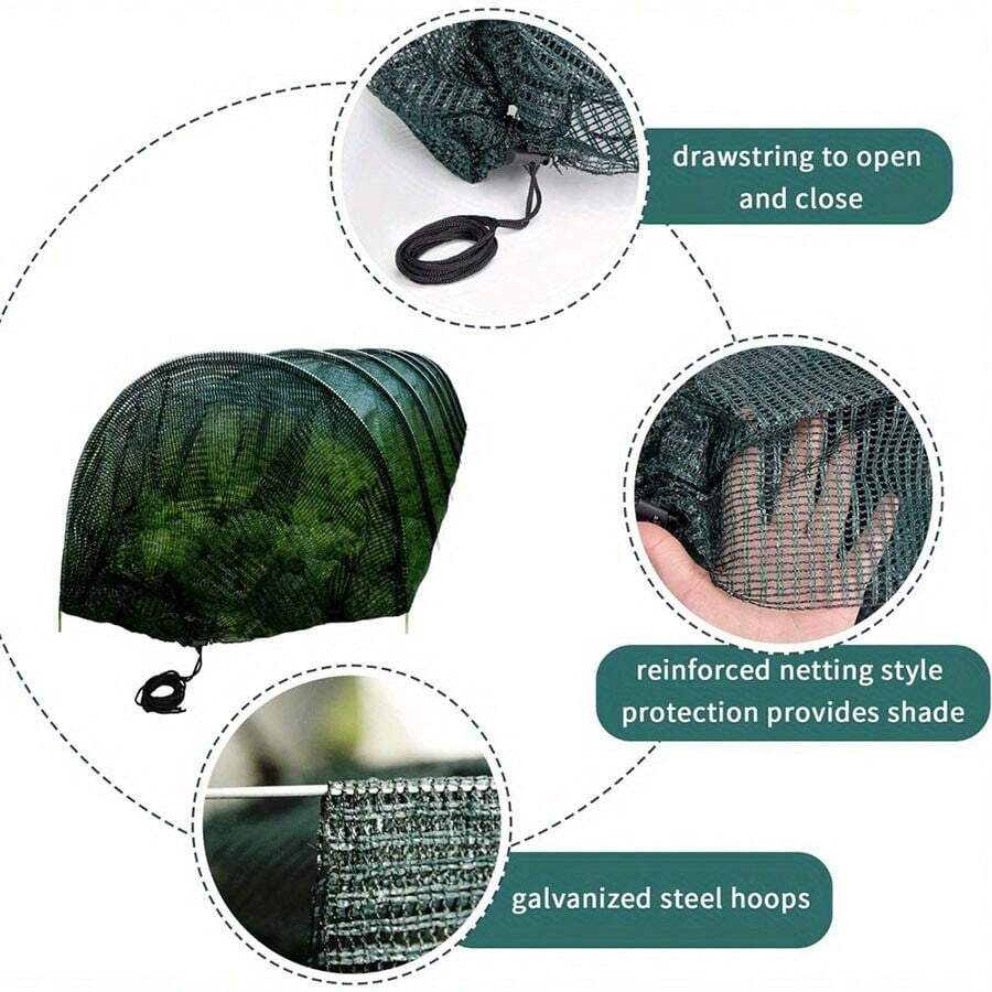 10ft 2-In-1 Portable Greenhouse And Garden Frost Tunnel Shade Net - Quick Release, Provides Shade And Heat Protection For Vegetables And Plants, Garden Plant Frost Protection Cover - 10 Feet - View 5