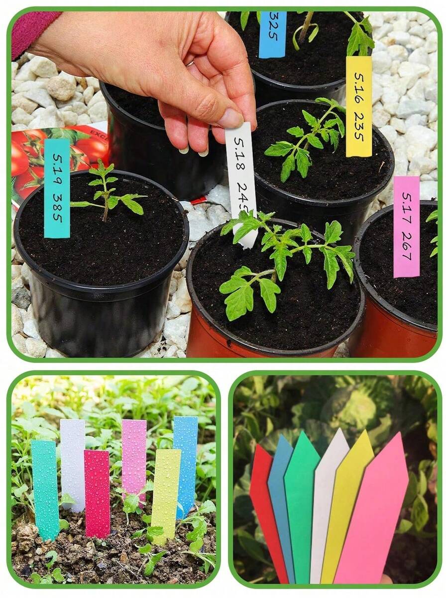 100pcs Waterproof Plant Labels, Plastic Garden Tags, Pot Markers, Reusable Waterproof Nursery Labels, Plant Name Tags, Pot Markers, Suitable For Flowers And Seeds, Essential Gardening Accessories - A - View 3