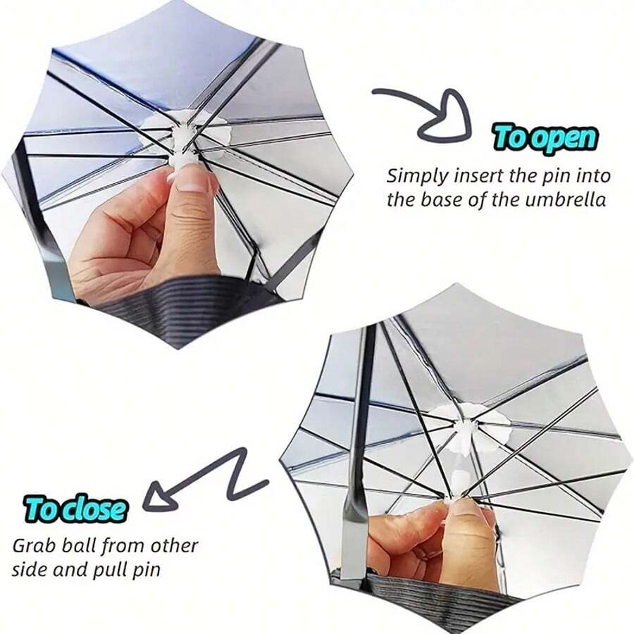 Umbrella Hat, Suitable For Camping And Fishing, Elastic Headband Umbrella Hat, UV Protection Umbrella Hat - Multicolor - View 4