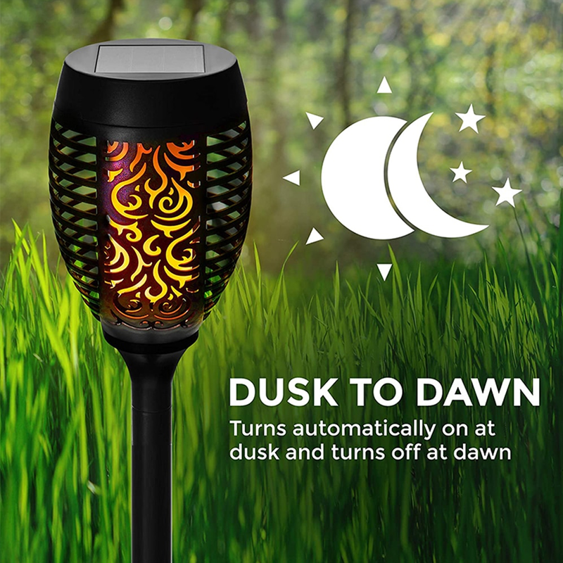 Solar Flame Tiki Lamp Torch shown as the featured example in a home products comparison guide