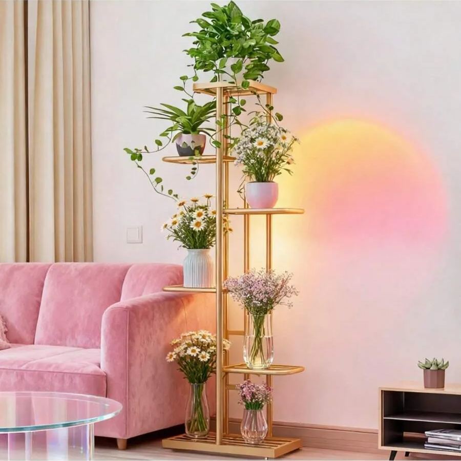 6 Tier Flower Pot Stand Shelf For Indoor Outdoor Plant Display