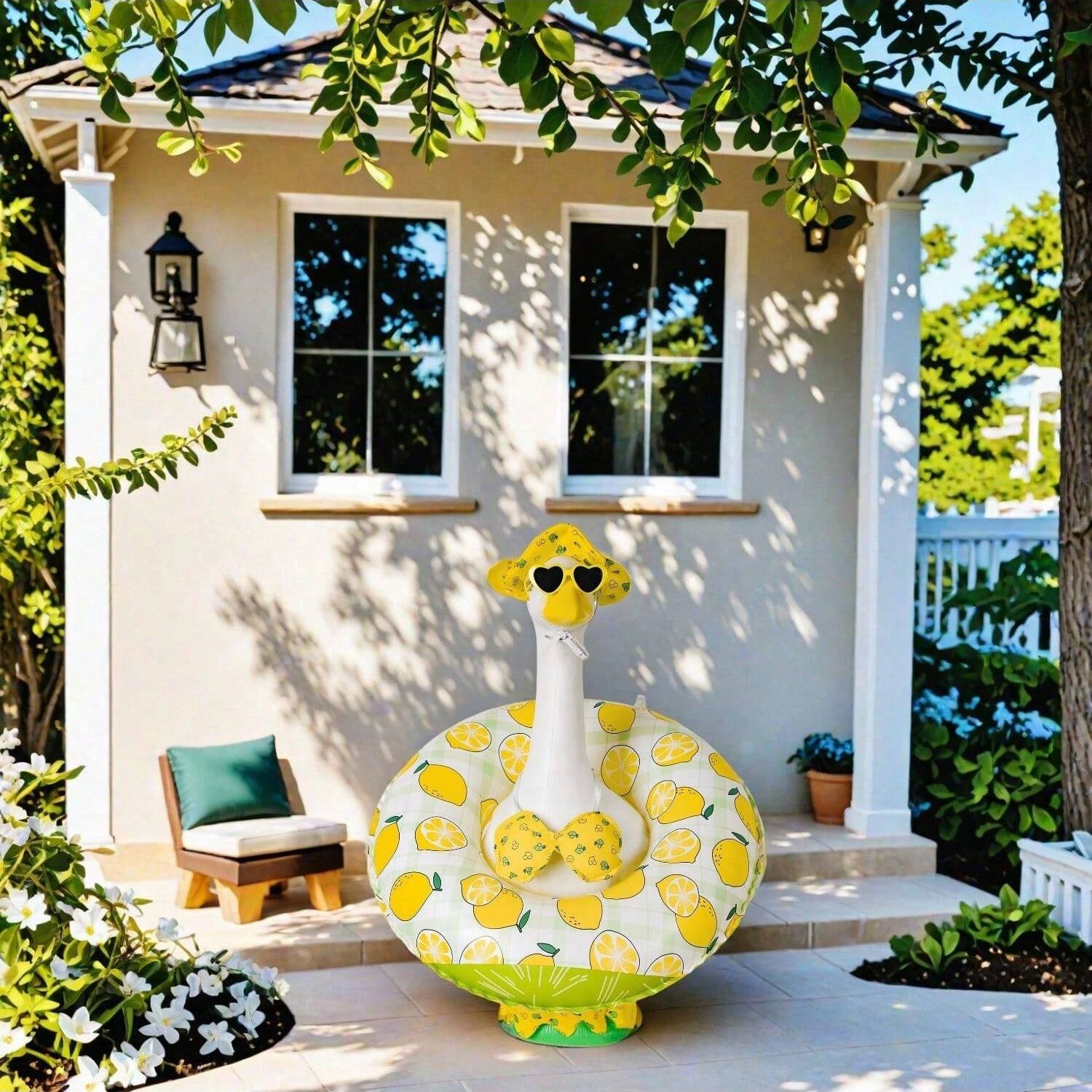 Hawaiian Patio Goose Decor