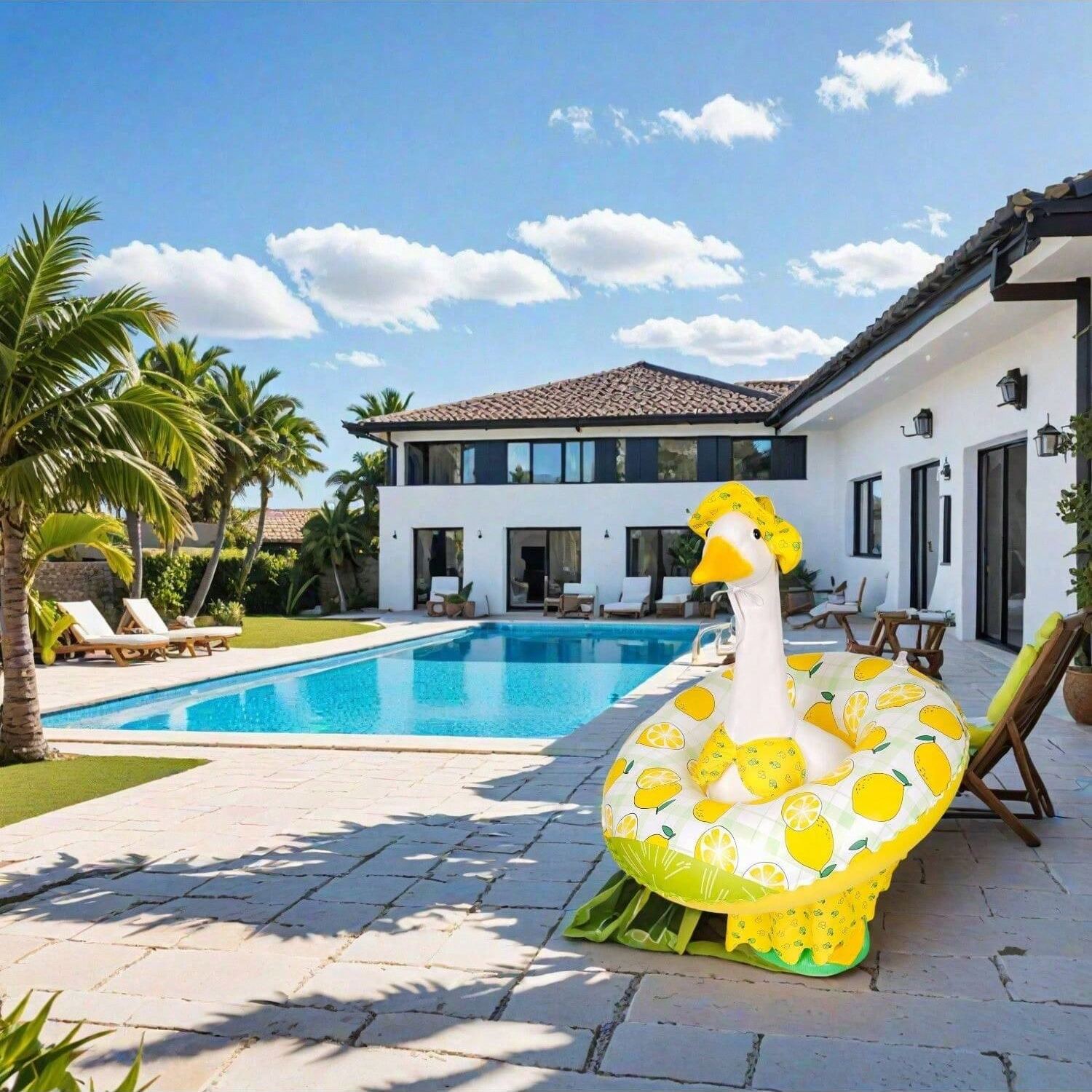 Hawaiian Patio Goose Decor