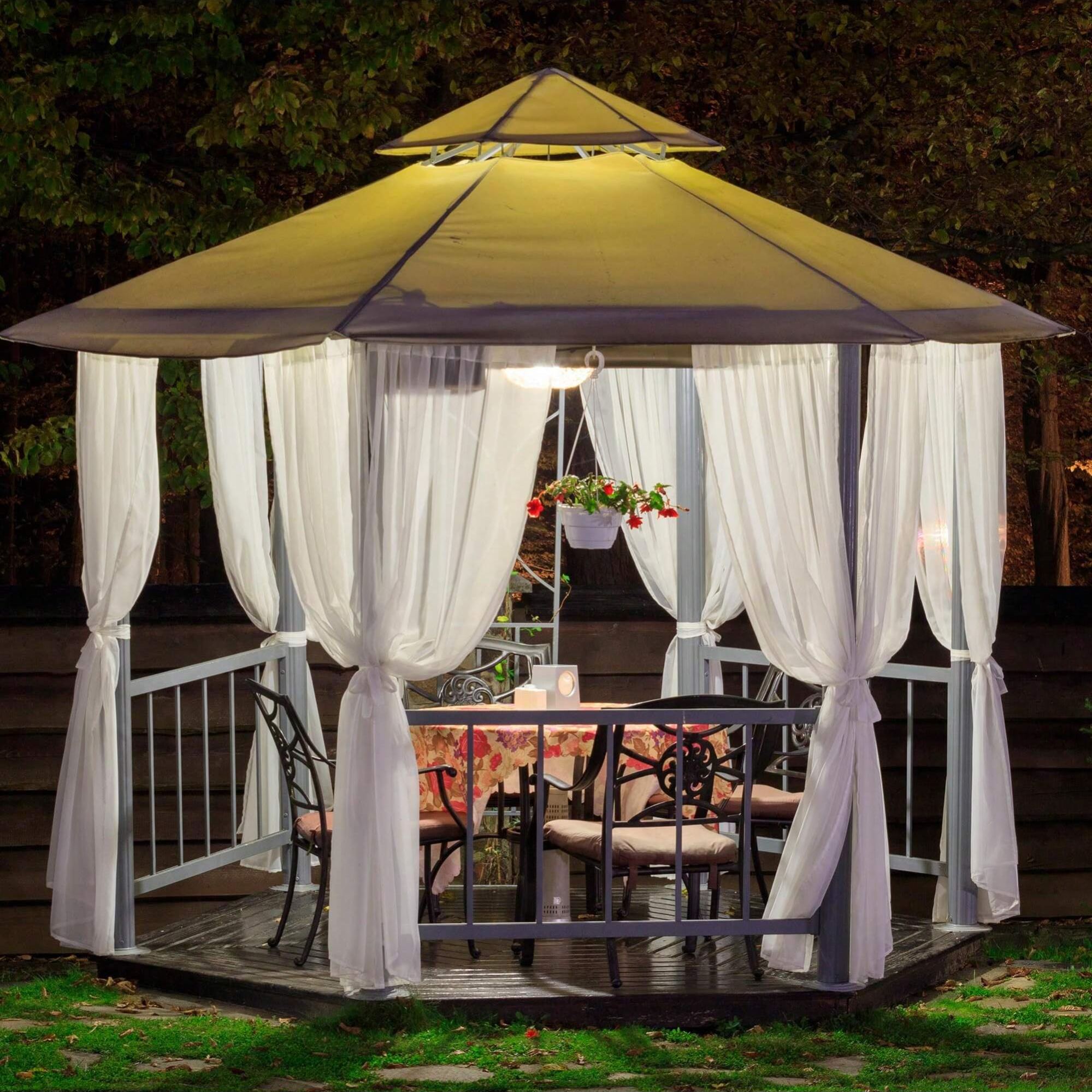 2 Pcs Waterproof Outdoor Sheer Curtains,