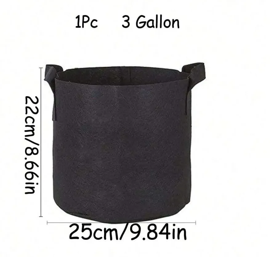 1-5Pcs 1-10Gallons Heavy Duty Thickened Non-Woven Fabric With Handles Multi-Purpose Plant Grow Bags Fabric Pots For Indoor Outdoor Gardening Vegetables Flowers Herbs Bonsai Plants Christmas Holiday Gifts Garden Supplies Planting Containers Grow Bags Gift Ideas Pens,Pen,School Supplies - Black - View 11