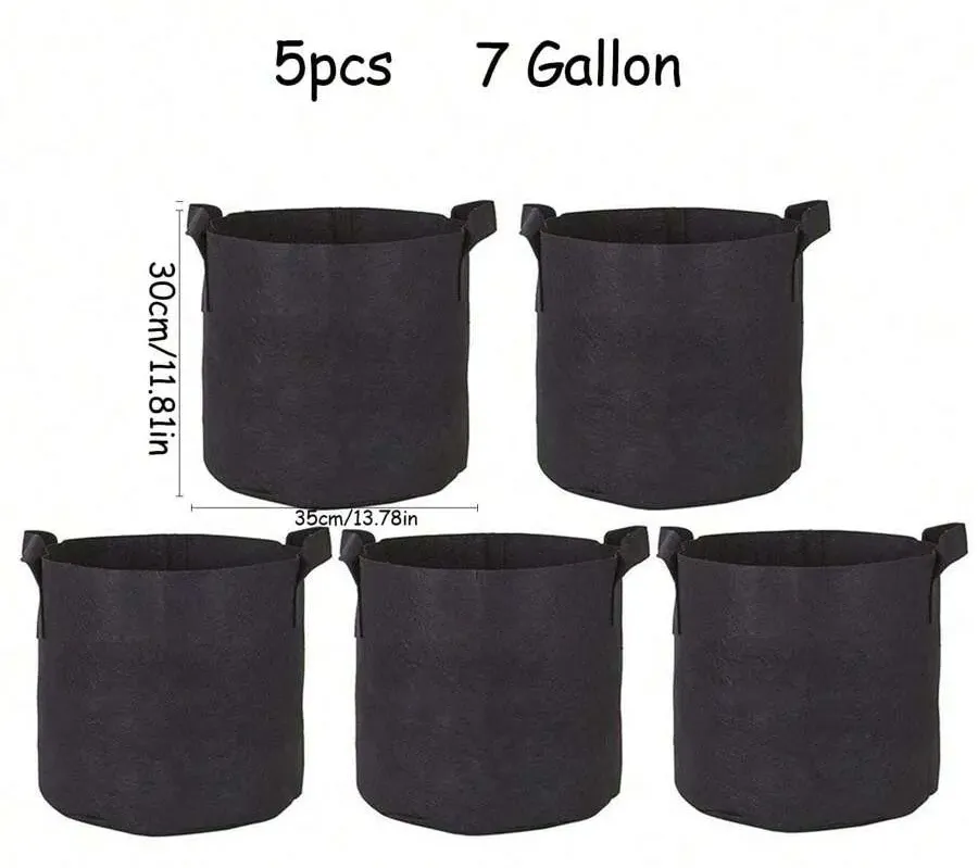 1-5Pcs 1-10Gallons Heavy Duty Thickened Non-Woven Fabric With Handles Multi-Purpose Plant Grow Bags Fabric Pots For Indoor Outdoor Gardening Vegetables Flowers Herbs Bonsai Plants Christmas Holiday Gifts Garden Supplies Planting Containers Grow Bags Gift Ideas Pens,Pen,School Supplies - Black - View 12