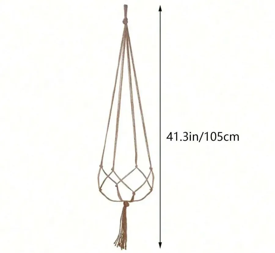 1/2/4PCS Brown Planter Hanging Rope, Tasseled Plant Hangers, Planter Stands - Indoor Balcony Stands, Outdoor And Garden Supplies - Multicolor - View 4