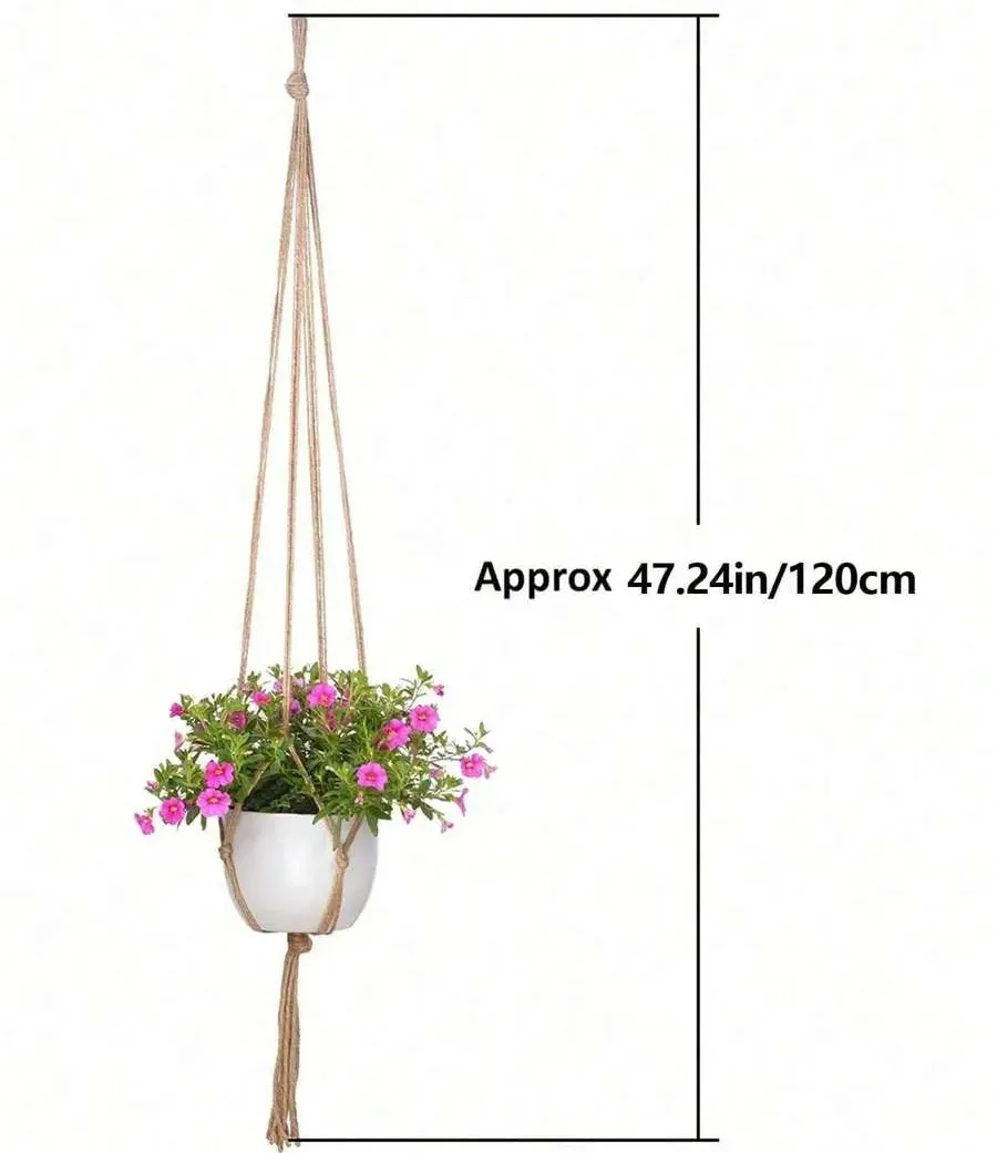 1/2/4PCS Brown Planter Hanging Rope, Tasseled Plant Hangers, Planter Stands - Indoor Balcony Stands, Outdoor And Garden Supplies - Multicolor - View 5