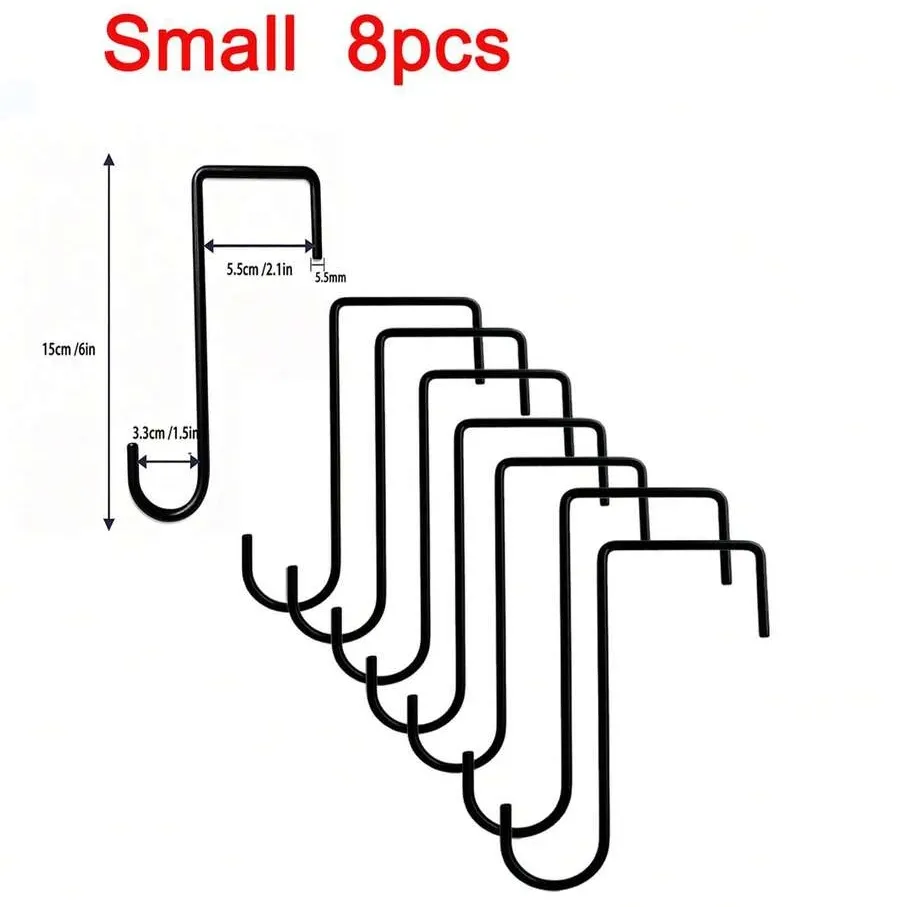 Black Sturdy Curved Multi-Purpose Hook, Rust-Resistant Iron Wall Hook Suitable For Hanging Wind Chimes, Wall-Mounted Plants, Large Outdoor Planters And Plant Stands, Suitable For 4th Of July Decor, Gardening Supplies, Patio Furniture, Patio Decor, Wall-Mounted Planters - Hook a - View 14