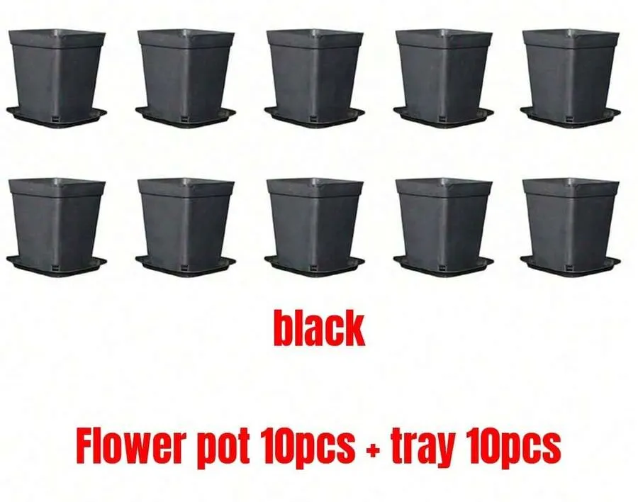 10/20pcs Colorful Mini Square Succulent Pot With Tray Plastic Flower Pot Plant Growing Container Suit For Home Garden Balcony Office - Multicolor - View 25