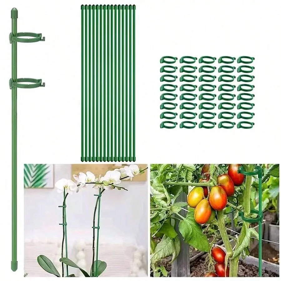 Green Plant Stakes Support Rods Stakes Suitable For Indoor And Outdoor Plants