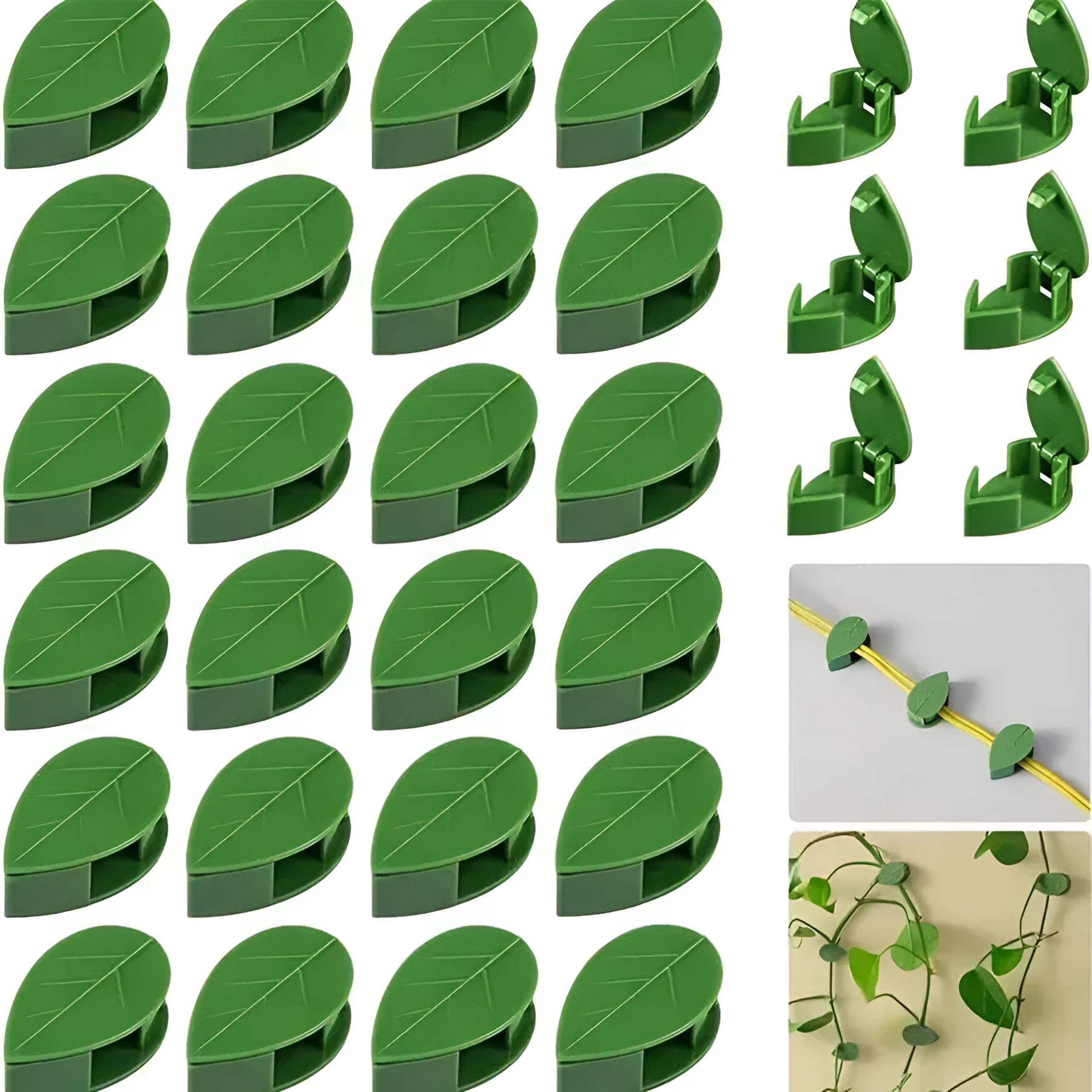 Green Leaf Plant Wall Fixture Clips For Climbing Plants