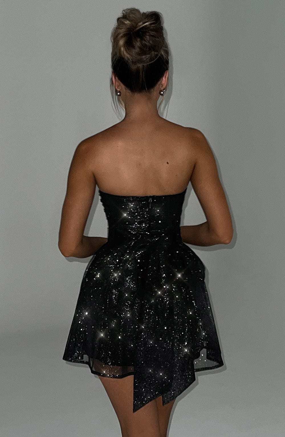 Strapless Corset Mini Dress With Flared Skirt-Viral Super Shop