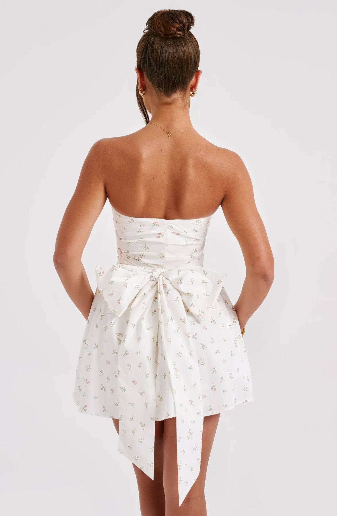 Strapless Corset Mini Dress With Flared Skirt-Viral Super Shop